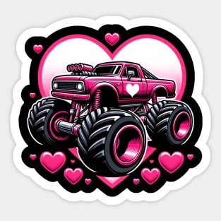 Valentines Day Monster Truck Funny Toddler Boys Sticker